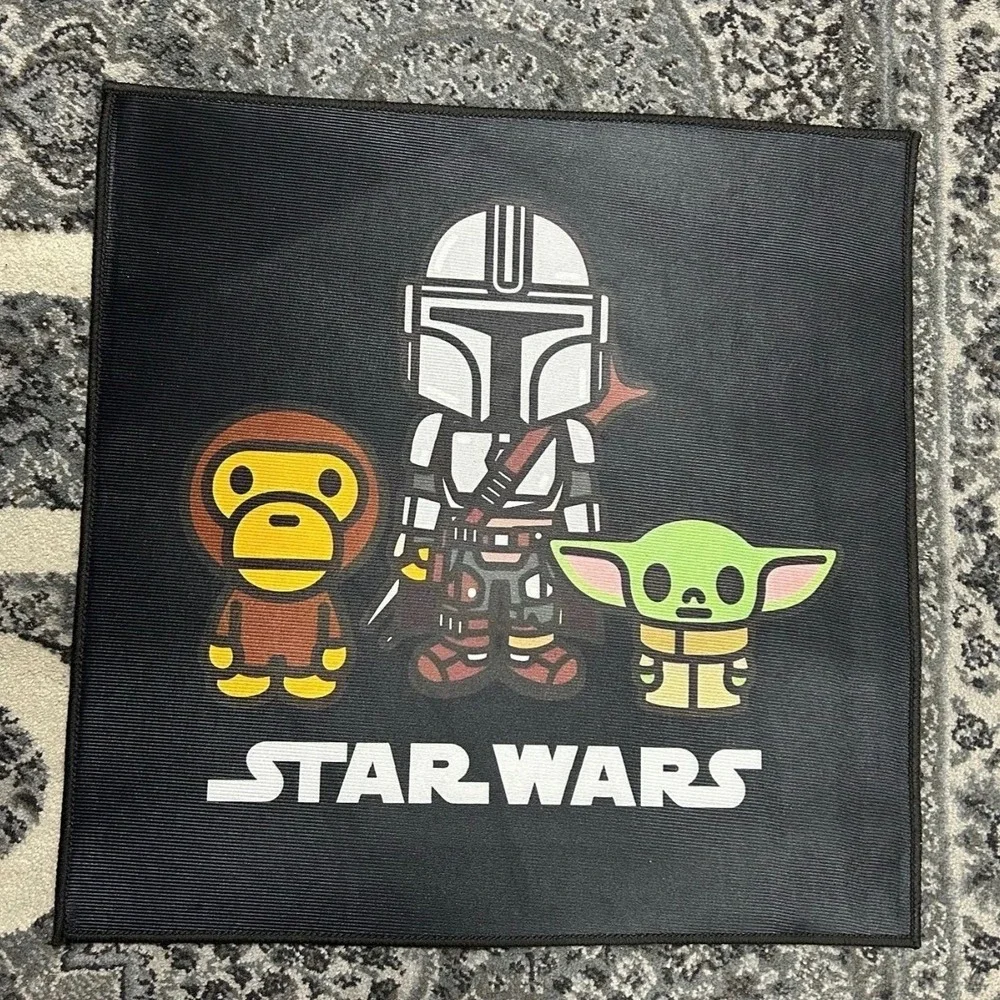 Star Wars x Baby Milo Custom Rug with Yoda Mandalorian and Baby‎ Milo